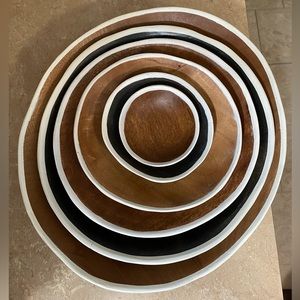 Crate & Barrel Astra Wood Stacking Bowls